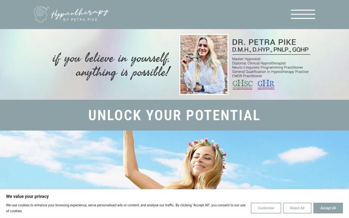 Screenshot of hypnobypetra.com