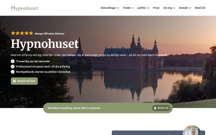 Screenshot of hypnohuset.dk
