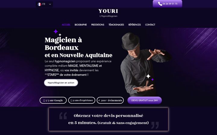 Screenshot of hypnomagicien.com