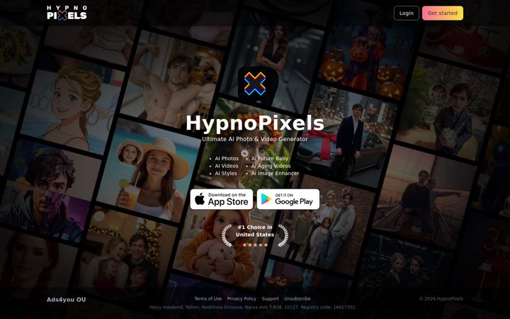 Screenshot of hypnopixels.com
