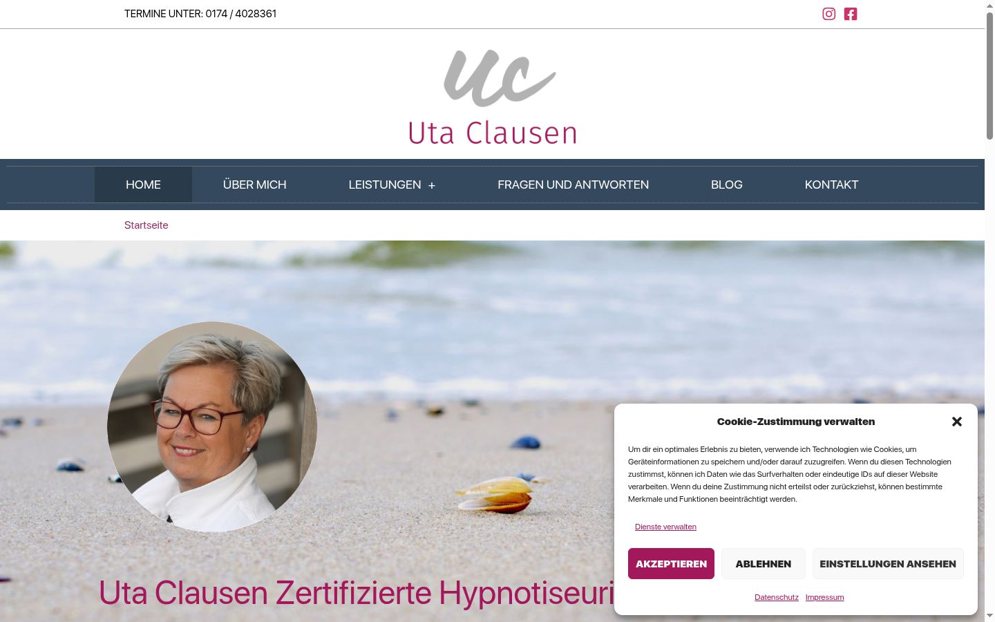 Screenshot del banner di consenso mostrato prima di qualsiasi interazione