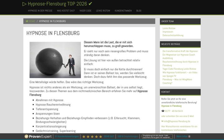 Zrzut ekranu hypnose-flensburg.de