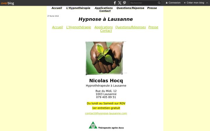 Screenshot of hypnose-lausanne.com