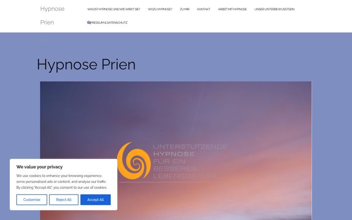 Screenshot of hypnose-prien.de