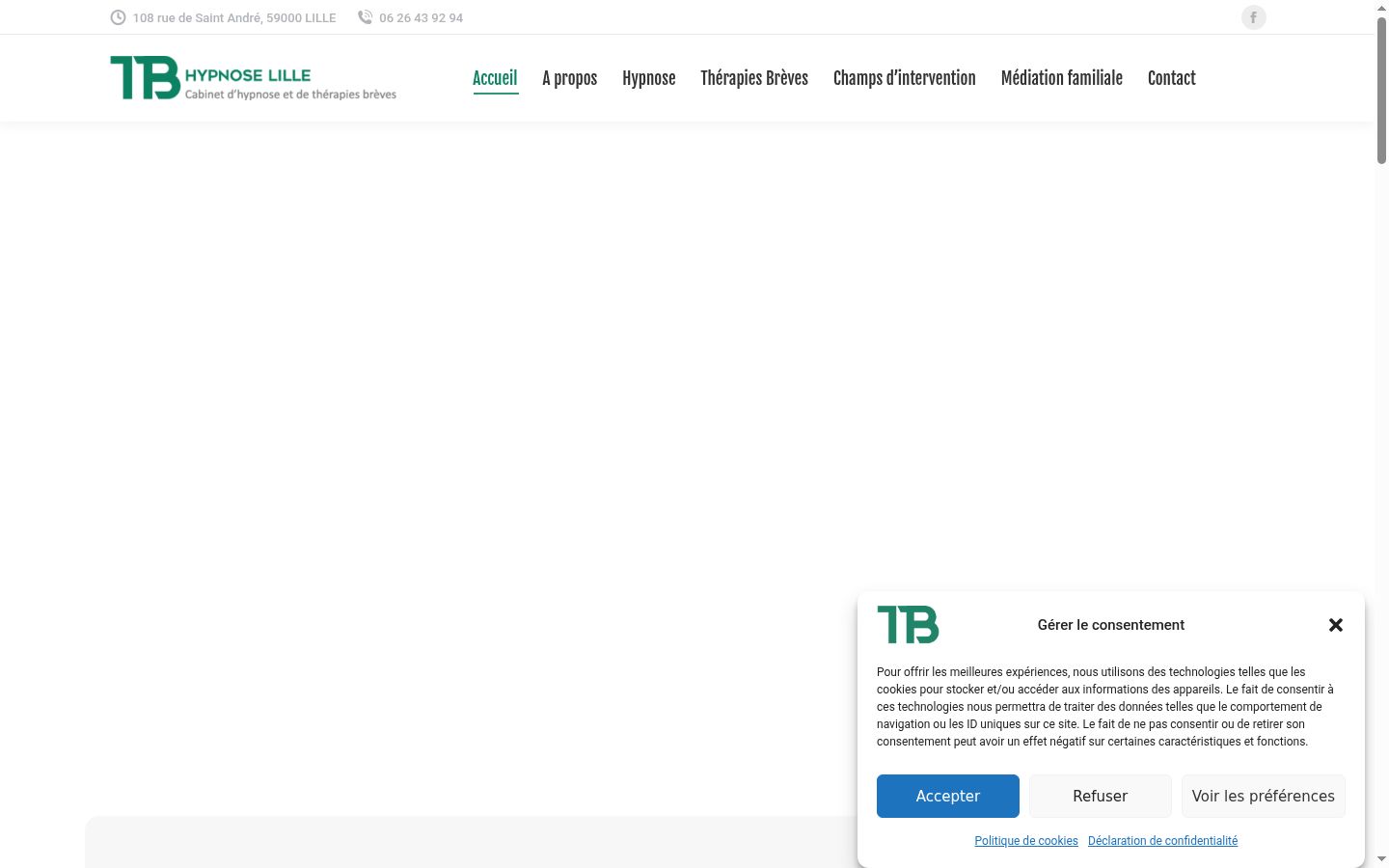 Screenshot of the consent banner shown before any interaction