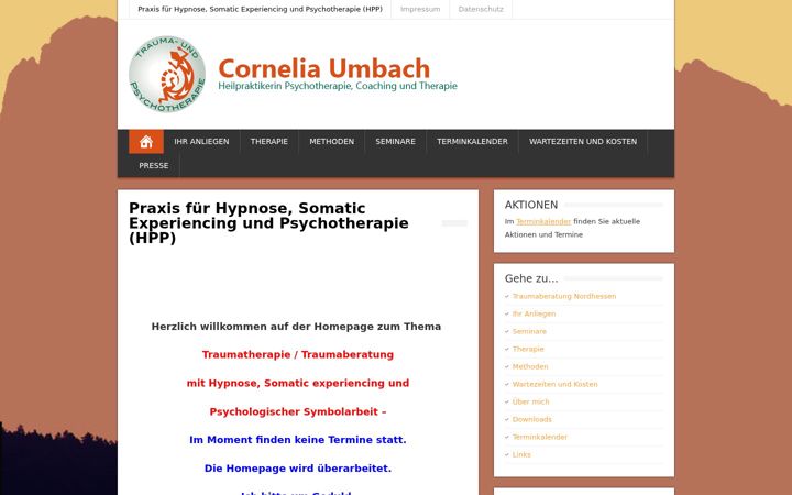 Ekrano kopija hypnose-umbach.de