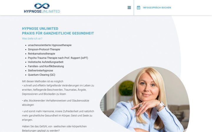 Ekrano kopija hypnose-unlimited.de