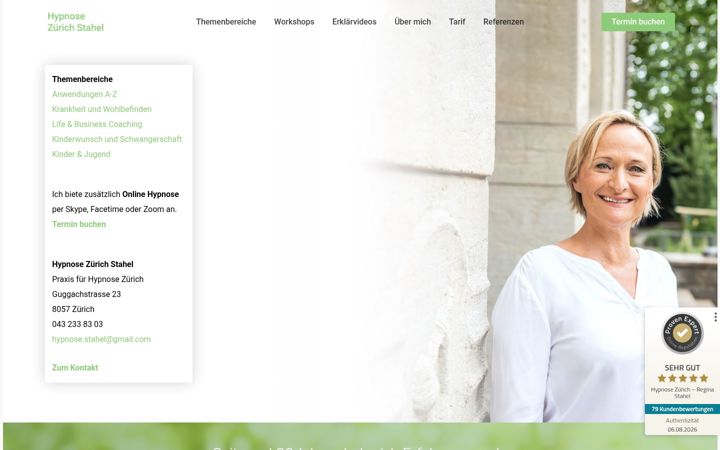 Screenshot of hypnose-zuerich-stahel.ch