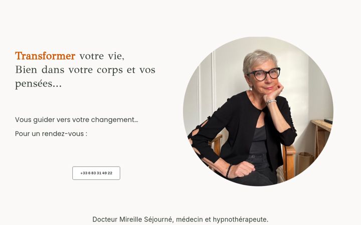 Screenshot of hypnosedemireille.com