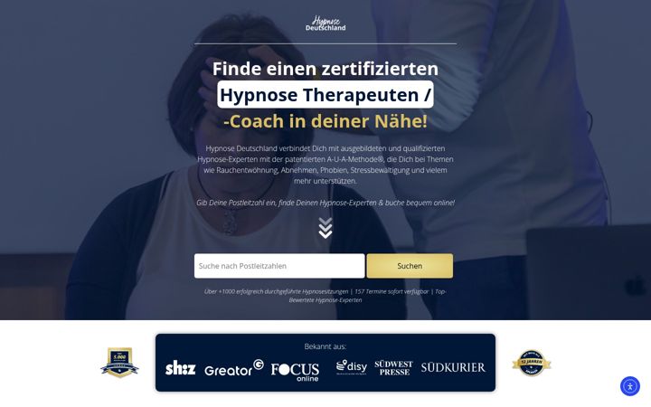 Screenshot of hypnosedeutschland.de