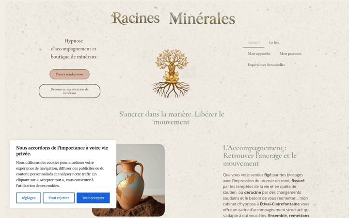 Screenshot stránky hypnoseetpierres-sebastienlanotte.com