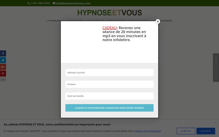 Screenshot of hypnoseetvous.com