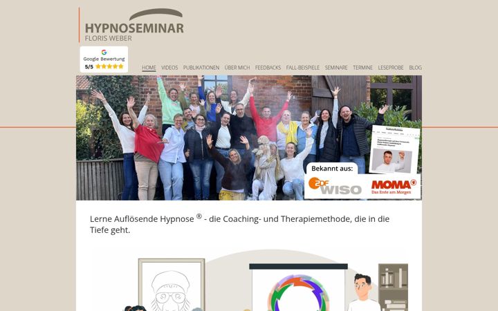 Screenshot of hypnoseminar-ausbildung.de