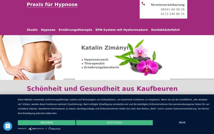 Screenshot di hypnosepraxis-zimanyi.de