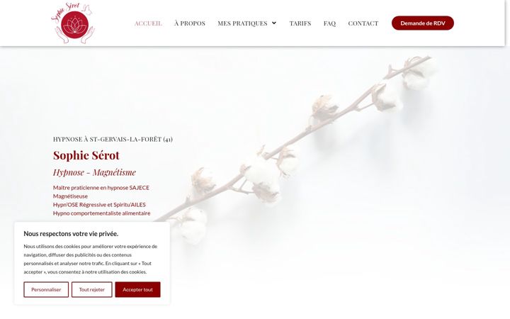 Screenshot of hypnosesophieserot.com