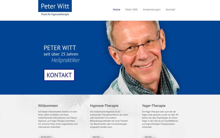 Screenshot of hypnosetherapie-witt.de