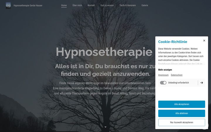 Screenshot of hypnosetherapiegerdahauser.ch