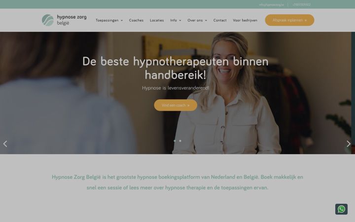 Screenshot of hypnosezorg.be