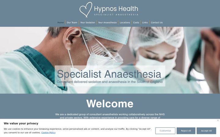 Screenshot of hypnoshealth.co.uk