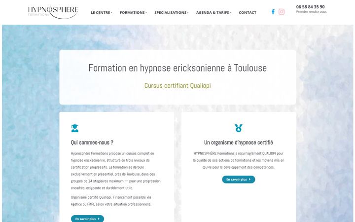 Screenshot of hypnosphere-formations.fr