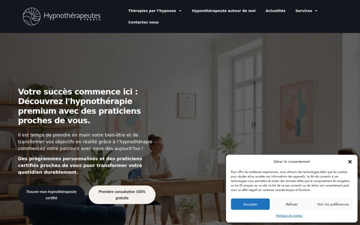Screenshot of hypnotherapeutes-france.com