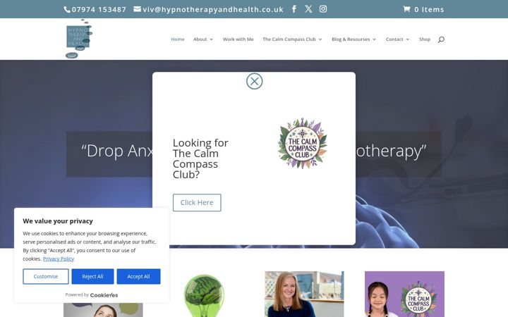 Screenshot of hypnotherapyandhealth.co.uk