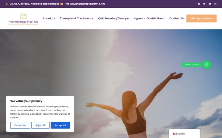 Screenshot of hypnotherapynearme.net