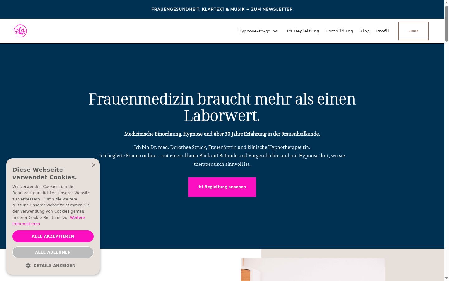 Screenshot del banner di consenso mostrato prima di qualsiasi interazione