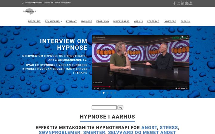 Screenshot of hypnotiseret.dk