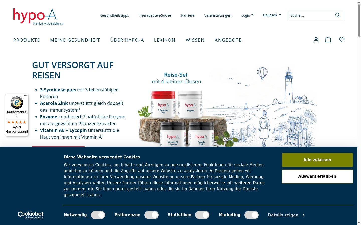 Screenshot del banner di consenso mostrato prima di qualsiasi interazione