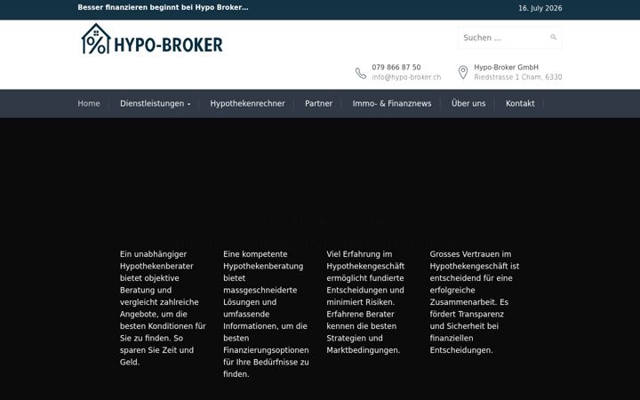 Kuvakaappaus sivustosta hypo-broker.ch