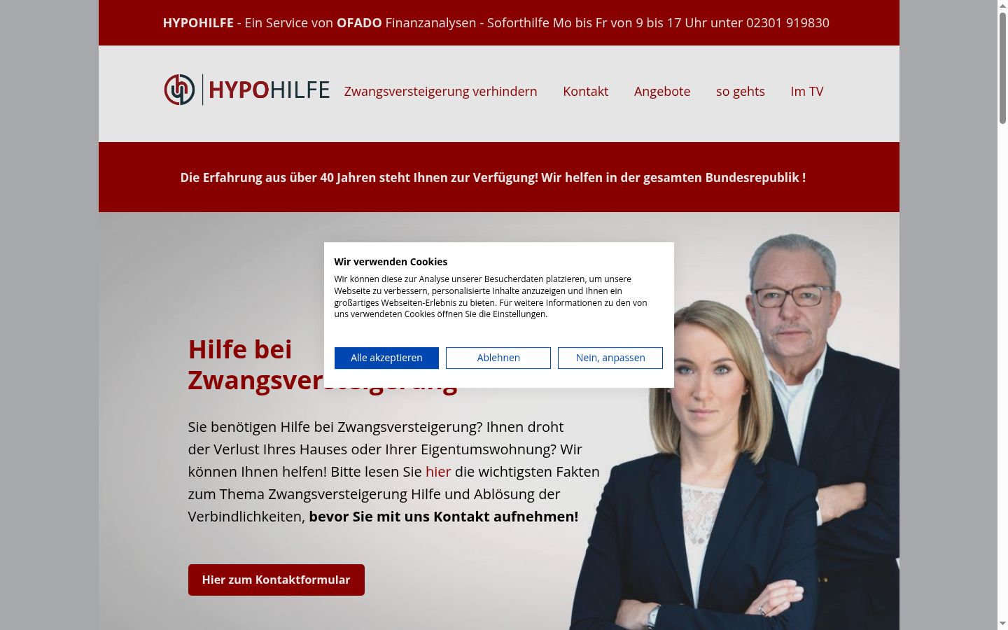 Képernyőkép a bármilyen interakció előtt megjelenő hozzájárulási bannerről