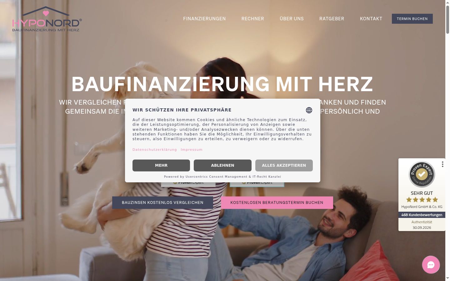 Screenshot del banner di consenso mostrato prima di qualsiasi interazione