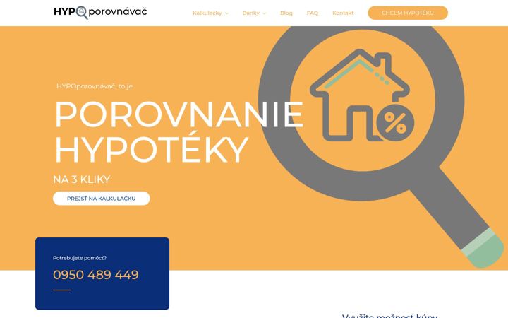 Screenshot of hypoporovnavac.sk