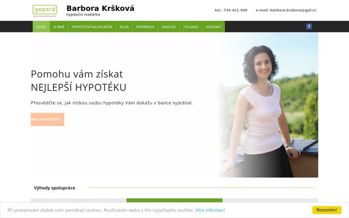 Screenshot of hypotekykrskova.cz