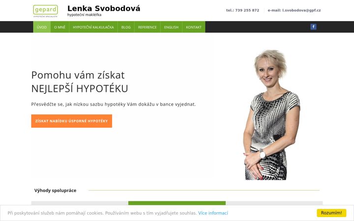 Screenshot of hypotekysvobodova.cz