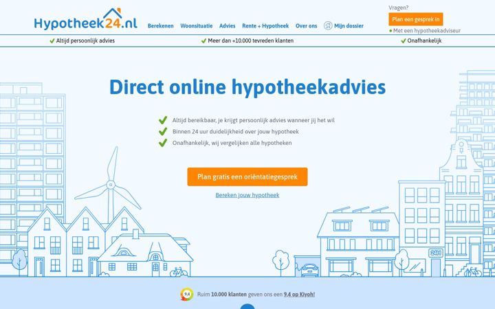 Screenshot of hypotheek24.nl