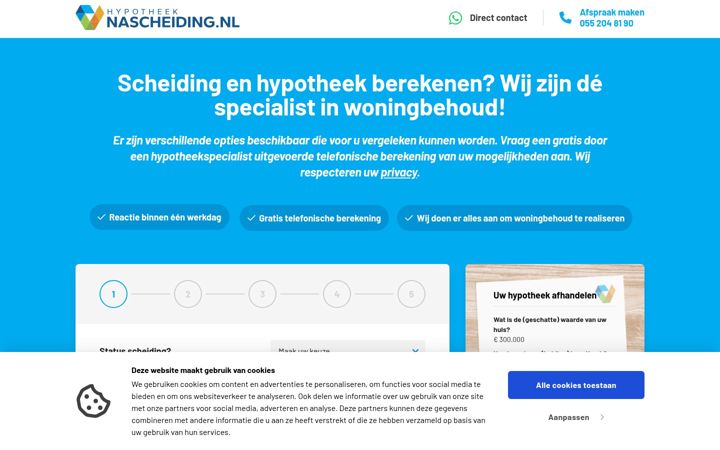 Screenshot of hypotheeknascheiding.nl