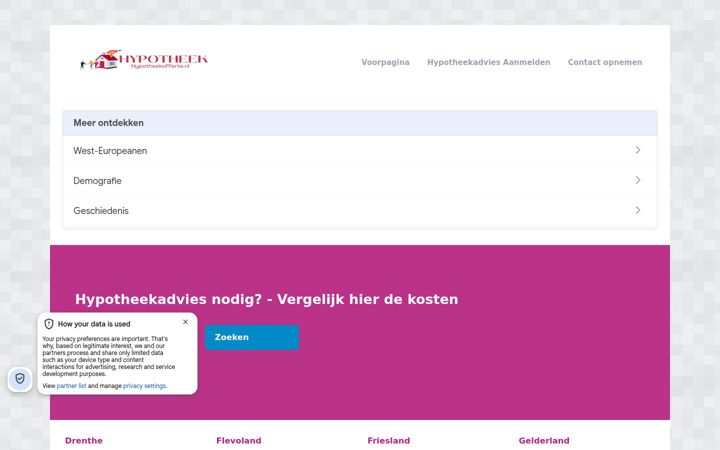 Screenshot of hypotheekofferte-nl.nl