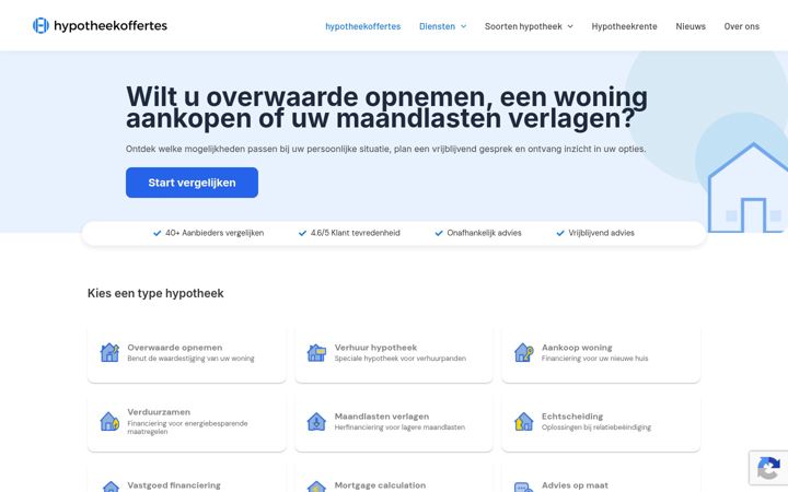 Ekrano kopija hypotheekoffertes.com