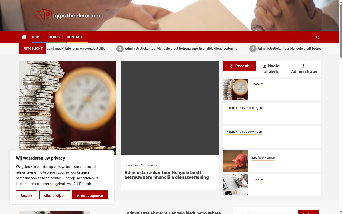 Képernyőkép a bármilyen interakció előtt megjelenő hozzájárulási bannerről