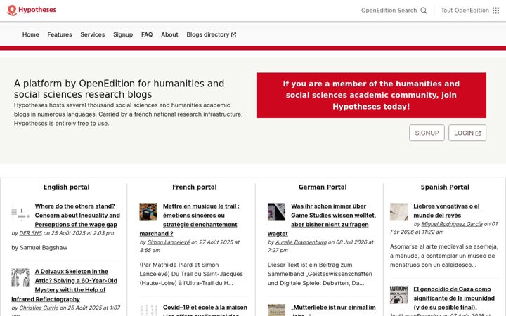 Zrzut ekranu hypotheses.org