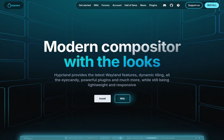 Screenshot of hyprland.org
