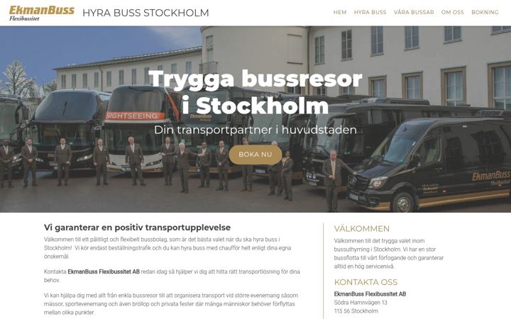 Screenshot of hyrabussstockholm.se