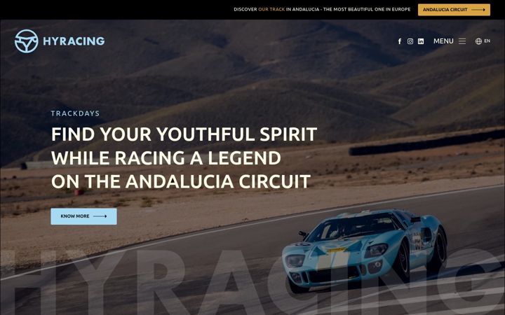 Screenshot stránky hyracing.com
