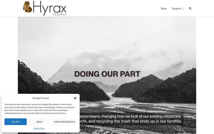 Screenshot of hyraxtrading.com