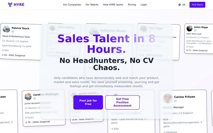 Screenshot of hyretalents.com