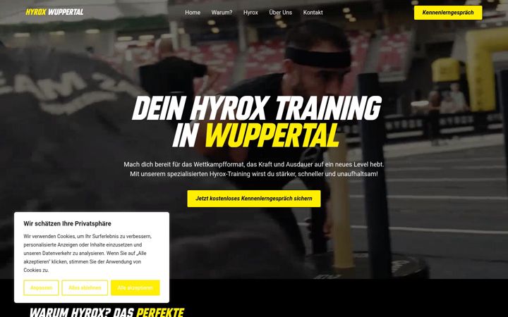 Screenshot of hyrox-wuppertal.de