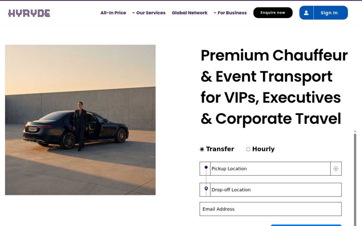Screenshot of hyryde.com