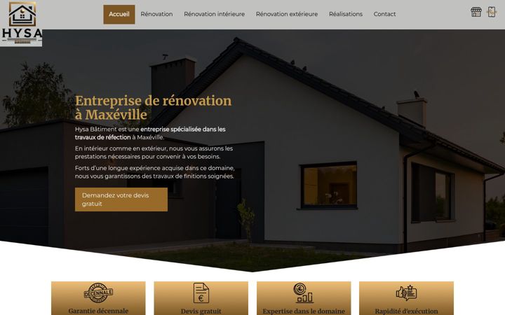 Screenshot of hysa-batiment.fr
